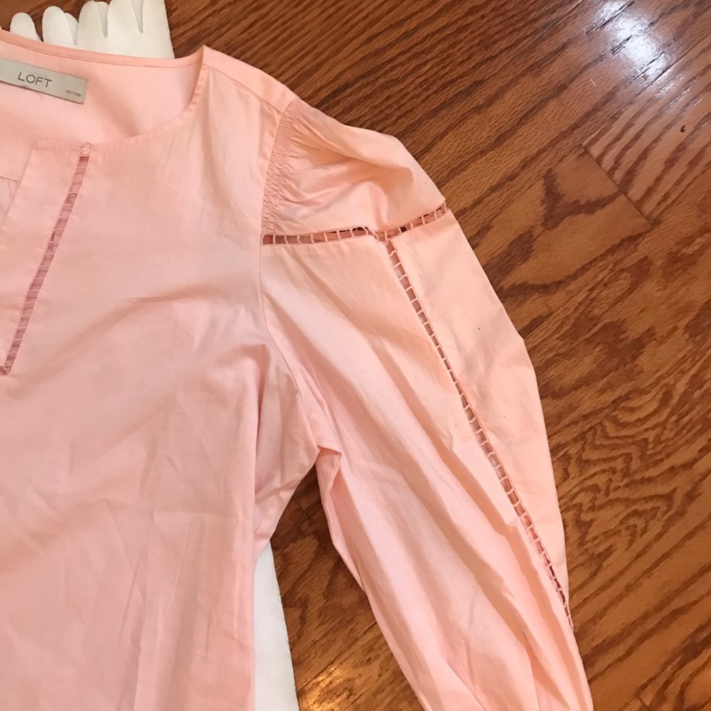 LOFT pink 3/4 sleeves blouse - Picture 5 of 9